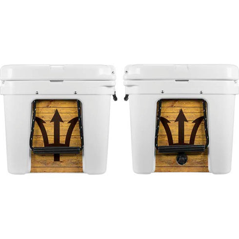 Barbados Flag Dark Wood YETI Tundra 75 Hard Cooler Skin